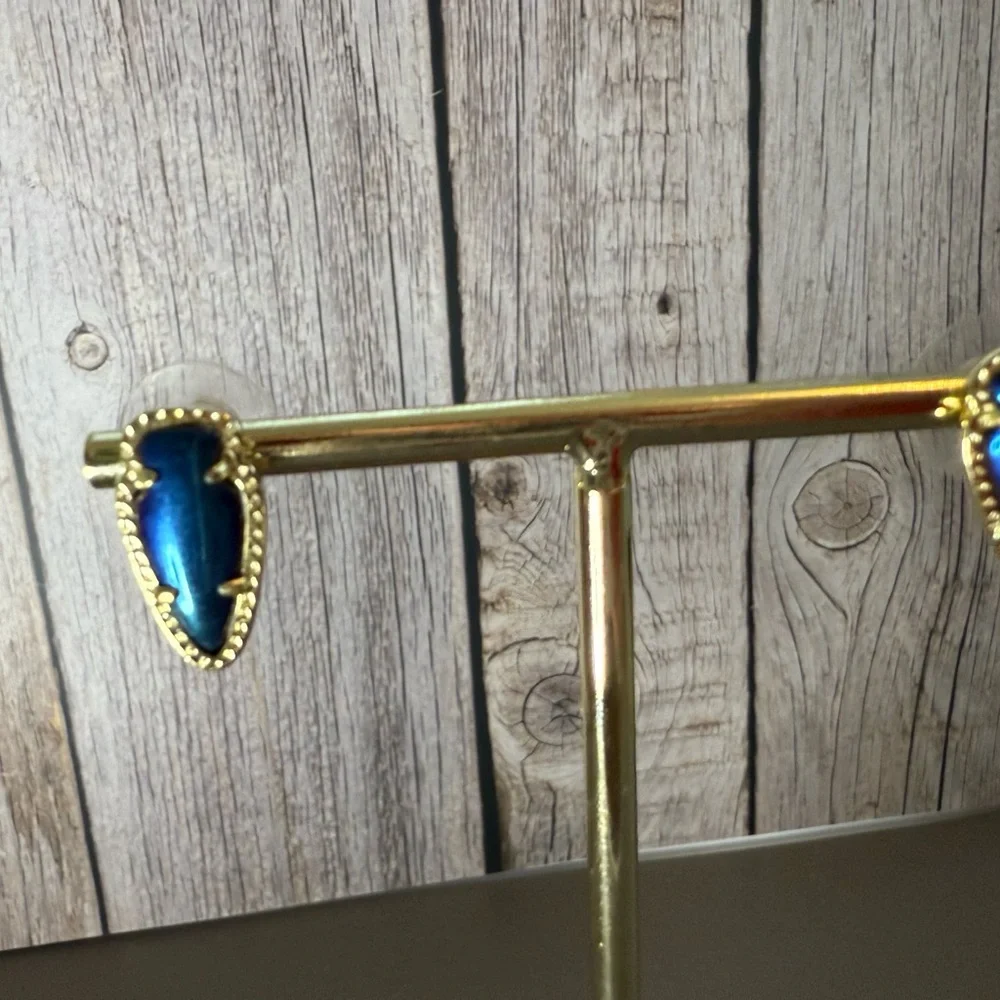 RARE/VINTAGE KENDRA SCOTT SKYLETTE 
IRIDESCENT BLUE/BLUE - Gold - Picture 4 of 5